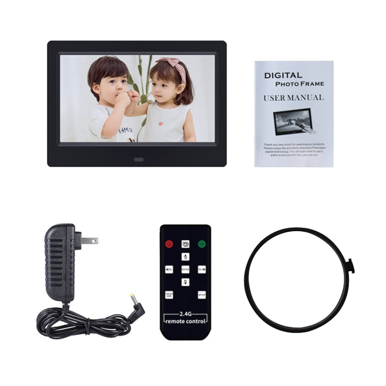 DPF-706-2.4G 7 inch Digital Photo Frame LED Wall Mounted Advertising Machine, Plug:UK Plug(Black) - Consumer Electronics by buy2fix | Online Shopping UK | buy2fix