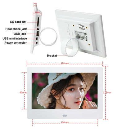 DPF-706 7 inch Digital Photo Frame LED Wall Mounted Advertising Machine, Plug:AU Plug(White) - Consumer Electronics by buy2fix | Online Shopping UK | buy2fix