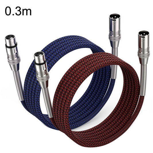 2pcs LHD010 Caron Male To Female XLR Dual Card Microphone Cable Audio Cable 0.3m(Red + Blue) - Consumer Electronics by buy2fix | Online Shopping UK | buy2fix