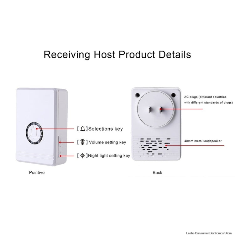 Villa Home Remote Doorbell 48 Classic Music Smart Wireless Doorbell, US Plug - Security by buy2fix | Online Shopping UK | buy2fix