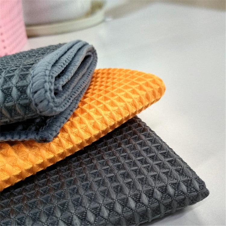 Pineapple Lattice Microfiber Lint-free Absorbent Honeycomb Car Washing Towel, Size:40x40cm(Gray) - Car washing supplies by buy2fix | Online Shopping UK | buy2fix