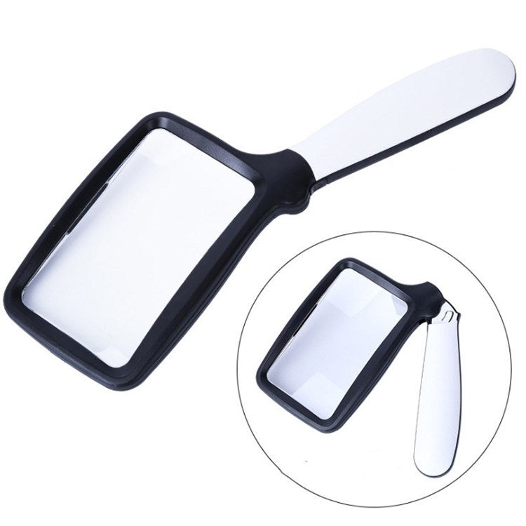 2X Handheld Folding Five LED Lights For Elderly People Reading Newspapers HD Acrylic Optical Lens Magnifying Glass - Consumer Electronics by buy2fix | Online Shopping UK | buy2fix