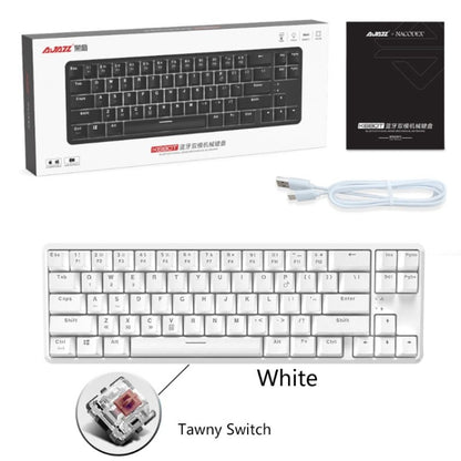 Ajazz K680T Mini USB Wired Dual-mode Charging 68-keys Laptop Bluetooth Mechanical Keyboard, Cable Length: 1.6m, Style:Tea Shaft(White) - Wired Keyboard by Ajazz | Online Shopping UK | buy2fix