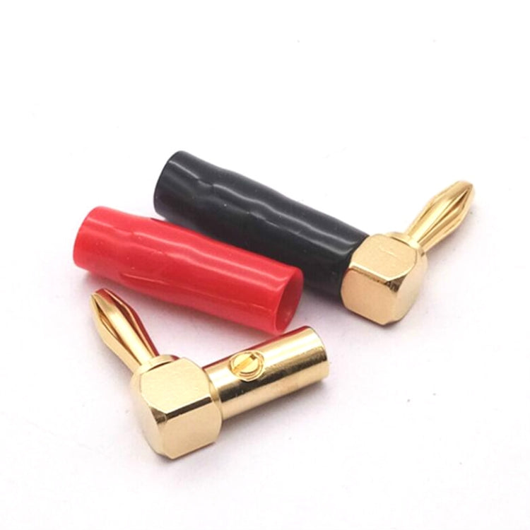 10 PCS / 5 Pairs 4mm Banana Plug L-shaped 90 Degree Soft Rubber Speaker Wiring Speaker Banana Head(Red+Black) - Audio Adapter by buy2fix | Online Shopping UK | buy2fix