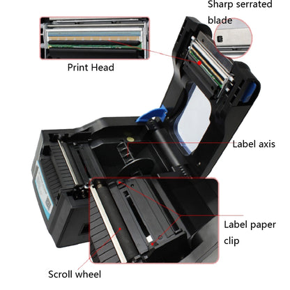 Xprinter XP-370B Barcode Printer Self-adhesive QR Code Printer Label Clothing Tag Thermal Ticket Machine(US Plug) - Printer by Xprinter | Online Shopping UK | buy2fix