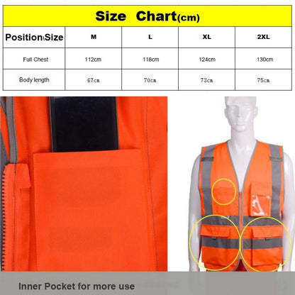 Multi-pockets Safety Vest Reflective Workwear Clothing, Size:M-Chest 112cm(Yellow Blue) - Reflective Safety Clothing by buy2fix | Online Shopping UK | buy2fix