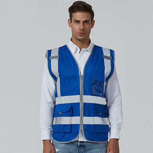 Multi-pockets Safety Vest Reflective Workwear Clothing, Size:XL-Chest 124cm(Blue) - Reflective Safety Clothing by buy2fix | Online Shopping UK | buy2fix