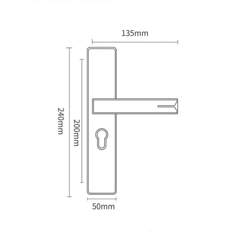 Mute Strong Magnetic Aluminum Alloy Interior Door Lock Door Bedroom Hardware Handle Lock, Color:Black Gold Small 50 Lock Body - Security by buy2fix | Online Shopping UK | buy2fix