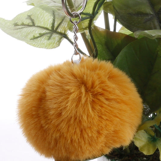 Simple Key Chain Fur Ball Pompon Keychain Pompom Artificial Rabbit Fur Animal Keychains for Woman Car Bag Key Rings(coffee) - Key Rings by KOOROL | Online Shopping UK | buy2fix