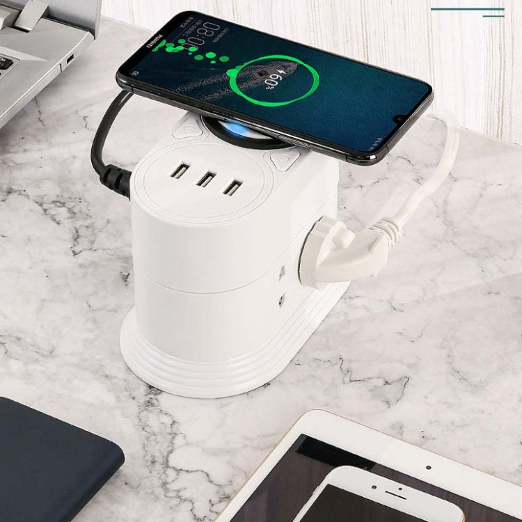 Mobile Phone Wireless Charging Socket Creative Smart USB Power Strip Multi-Function Desktop Vertical Power Strip, CN Plug, Specification: 1.8 Meters, Style:3 Layer(White) - Consumer Electronics by buy2fix | Online Shopping UK | buy2fix