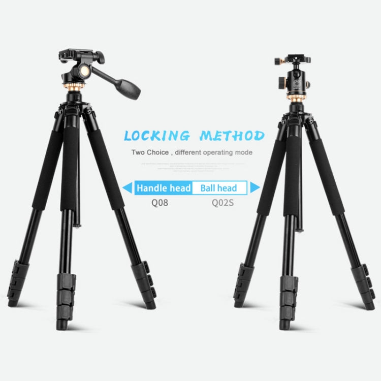 Q338 4-Section Folding Legs Live Broadcast Aluminum Alloy Tripod Mount With Three-dimensional Head - Camera Accessories by buy2fix | Online Shopping UK | buy2fix