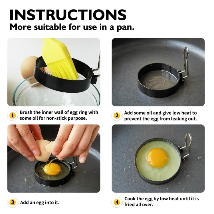 Egg Ring Iron Spray Non-Stick Round Omelette Model Omelette Mold, Specification: 2 PCS - Home & Garden by buy2fix | Online Shopping UK | buy2fix