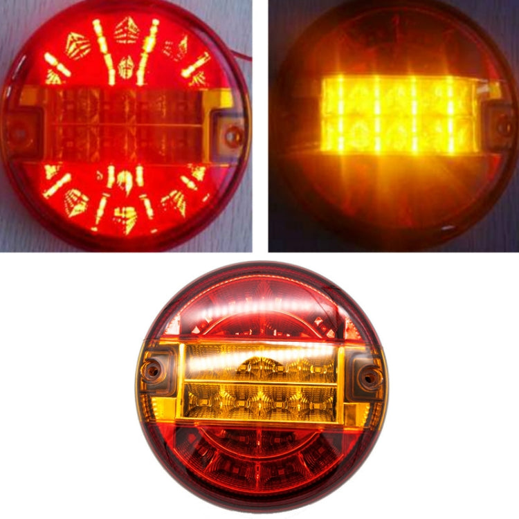 4 Inch 20 LEDs10-30V Wide Pressure Truck Tail Light 20LED Round Truck Tail Light Bread Light(Yellow) - Brake Lights by buy2fix | Online Shopping UK | buy2fix