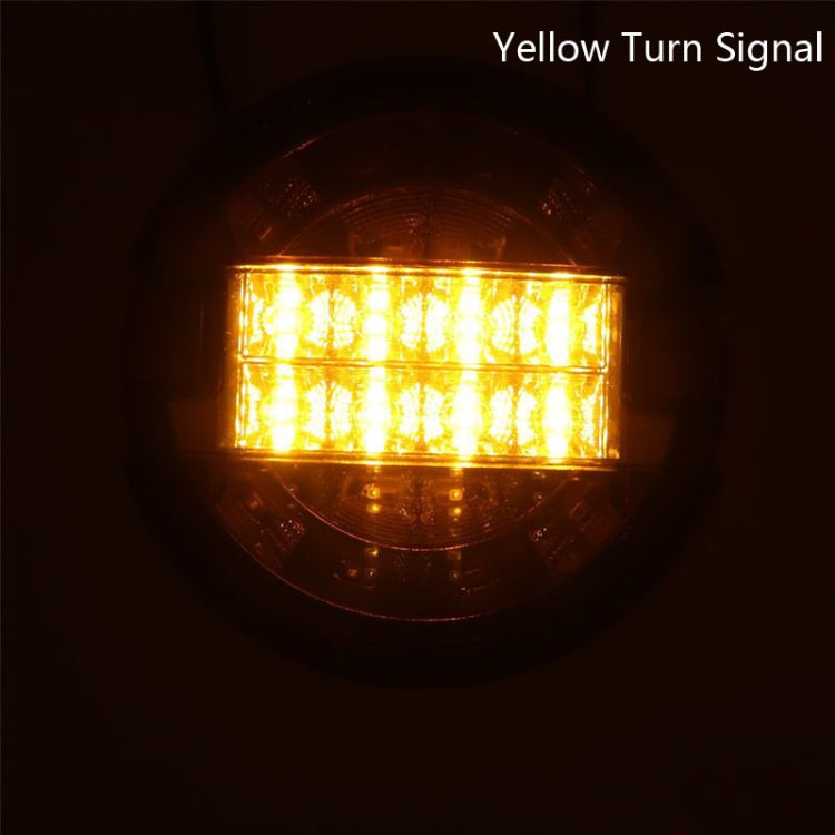 4 Inch 20 LEDs10-30V Wide Pressure Truck Tail Light 20LED Round Truck Tail Light Bread Light(Yellow) - Brake Lights by buy2fix | Online Shopping UK | buy2fix