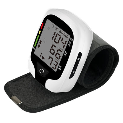 Wrist Type Electronic Blood Pressure Monitor Home Automatic Wrist Type Blood Pressure Measurement, Style: No Voice Announcement(White English) - Sphygmomanometer by buy2fix | Online Shopping UK | buy2fix