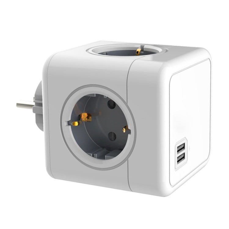 Creative Power Cube Socket Conversion Socket, EU Plug In-line Gray+U - Consumer Electronics by buy2fix | Online Shopping UK | buy2fix