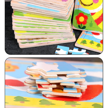 5 PCS KBX-017 Children Wooden Picture Puzzle Baby Early Education Toys(Minecart) - Puzzle Toys by buy2fix | Online Shopping UK | buy2fix