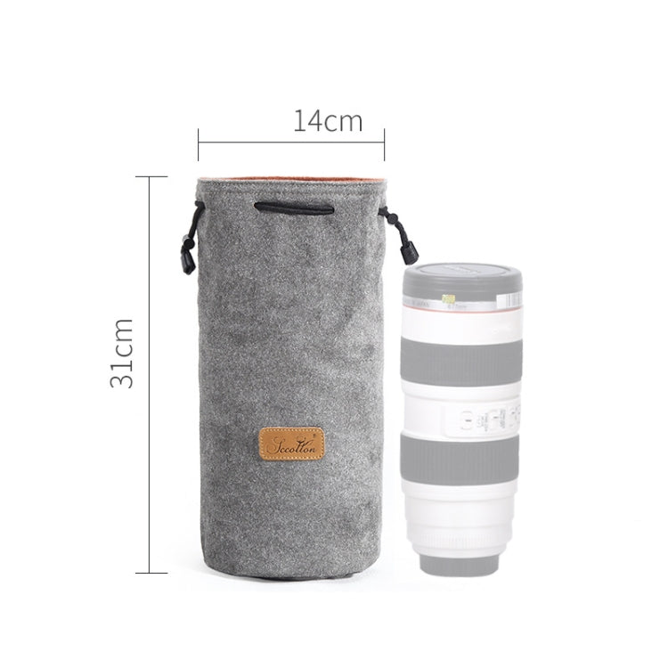 S.C.COTTON Liner Shockproof Digital Protection Portable SLR Lens Bag Micro Single Camera Bag Round Gray L - Camera Accessories by S.C.COTTON | Online Shopping UK | buy2fix