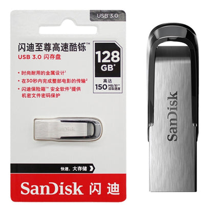 SanDisk CZ73 USB 3.0 High Speed Metal U Disk, Capacity: 128GB(Black) - USB Flash Drives by SanDisk | Online Shopping UK | buy2fix