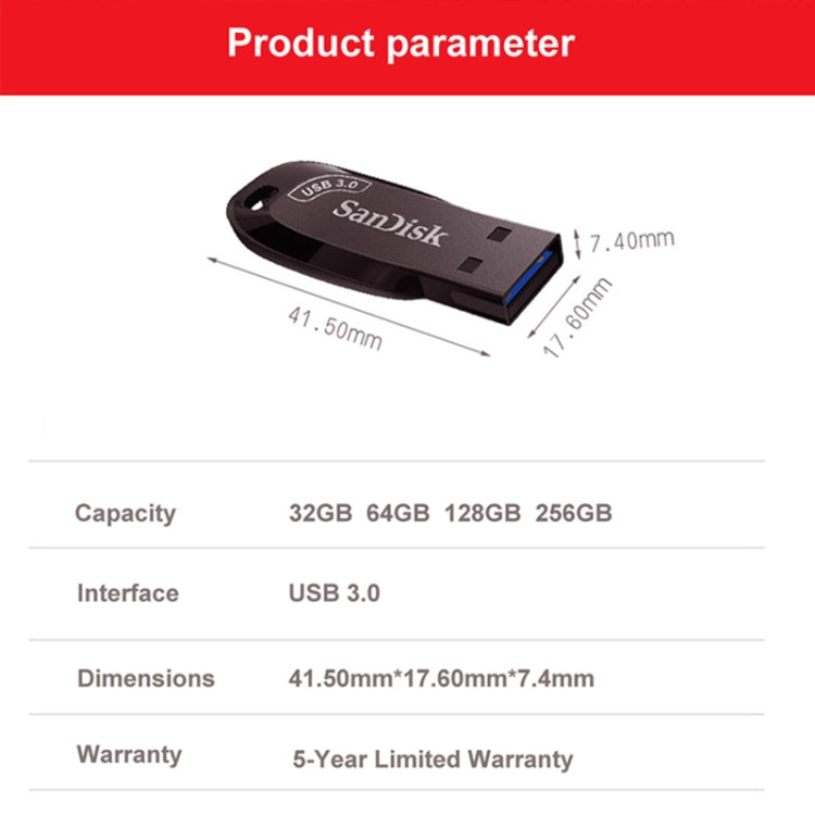 SanDisk CZ410 USB 3.0 High Speed Mini Encrypted U Disk, Capacity: 128GB - USB Flash Drives by SanDisk | Online Shopping UK | buy2fix