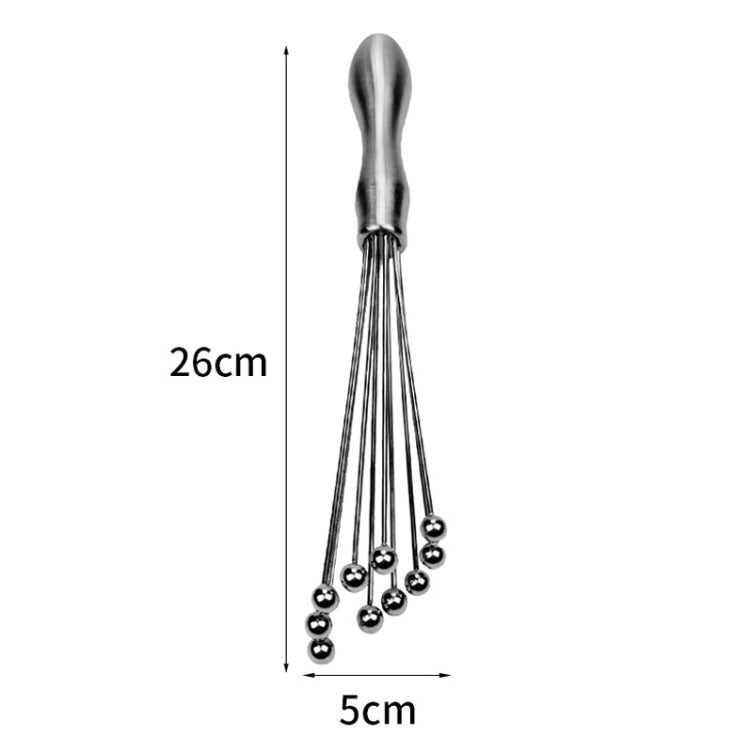 2 PCS Manual Whisk Stainless Steel Glass Bead Egg Whisk Kitchen Household Hand-Held Baking Tools Type B 10 Inch - Stirrer & Squeezer by buy2fix | Online Shopping UK | buy2fix