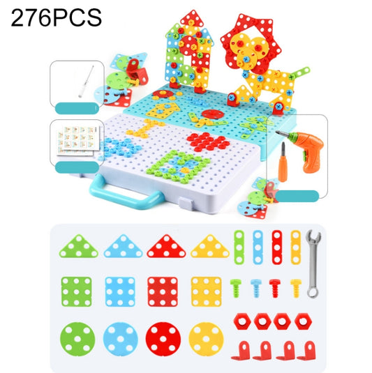 Children Screw-Tightening Electric Drill Toy Manual Assembly Toolbox, Style: 3D + Electric Drill (276 PCS) - DIY Developmental Toys by buy2fix | Online Shopping UK | buy2fix