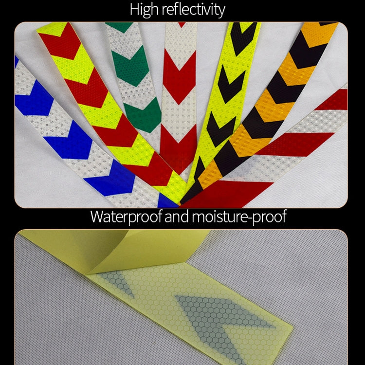 PVC Crystal Color Arrow Reflective Film Truck Honeycomb Guidelines Warning Tape Stickers 5cm x 25m(Yellow Black) - Reflective Material by buy2fix | Online Shopping UK | buy2fix