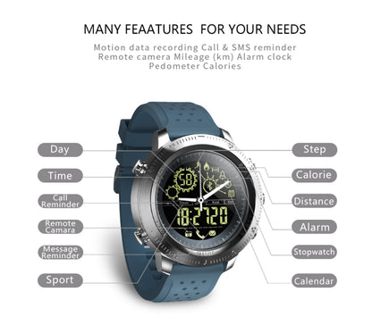 NX02 Sport Smartwatch IP67 Waterproof Support Tracker Calories Pedometer Smartwatch Stopwatch Call SMS Reminder(blue) - Smart Wear by buy2fix | Online Shopping UK | buy2fix