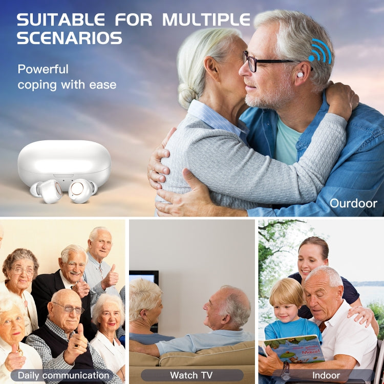 GM-305 Binaural Magnetic Rechargeable Hearing Aid Wireless Elderly Voice Amplifier(Black) - Hearing Aids by buy2fix | Online Shopping UK | buy2fix