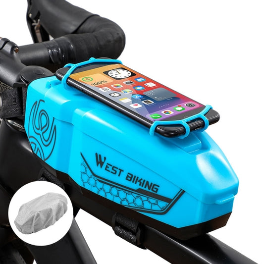 WEST BIKING Bicycle Front Beam Top Tube Bag Mountain Road Bike Waterproof Riding Equipment(Blue) - Bicycle Bags by WEST BIKING | Online Shopping UK | buy2fix