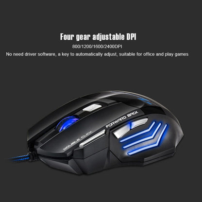 IMICE X7 2400 DPI 7-Key Wired Gaming Mouse with Colorful Breathing Light, Cable Length: 1.8m(Skin Black Color Box Version) - Wired Mice by IMICE | Online Shopping UK | buy2fix