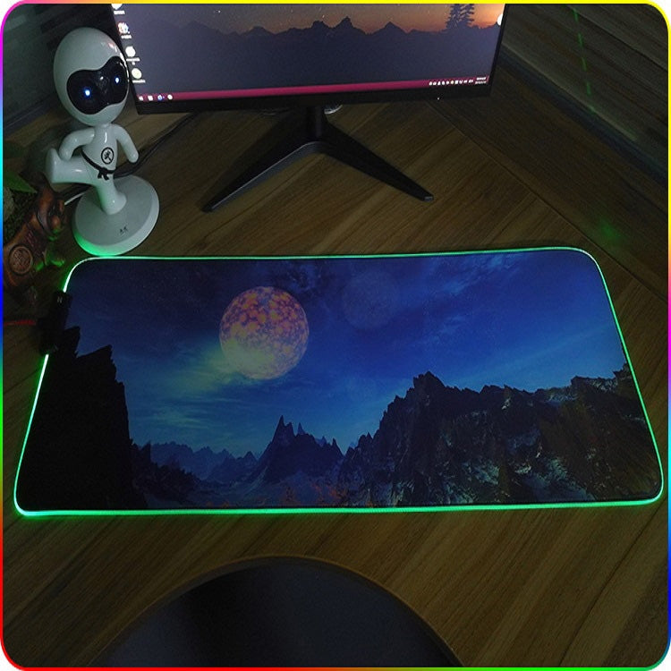 300x350x4mm F-01 Rubber Thermal Transfer RGB Luminous Non-Slip Mouse Pad(Vast Starry Sky) - Mouse Pads by buy2fix | Online Shopping UK | buy2fix