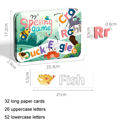 English Letter Word Spelling Learning Toy Wooden Puzzle Practice Cards(Green Box) - Early Education Toys by buy2fix | Online Shopping UK | buy2fix