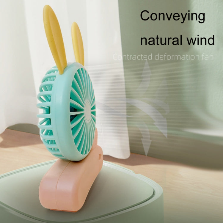 Cute Rabbit Foldable Fan USB Charging Color Matching Cartoon Portable Handheld Fan(Style 2) - Consumer Electronics by buy2fix | Online Shopping UK | buy2fix