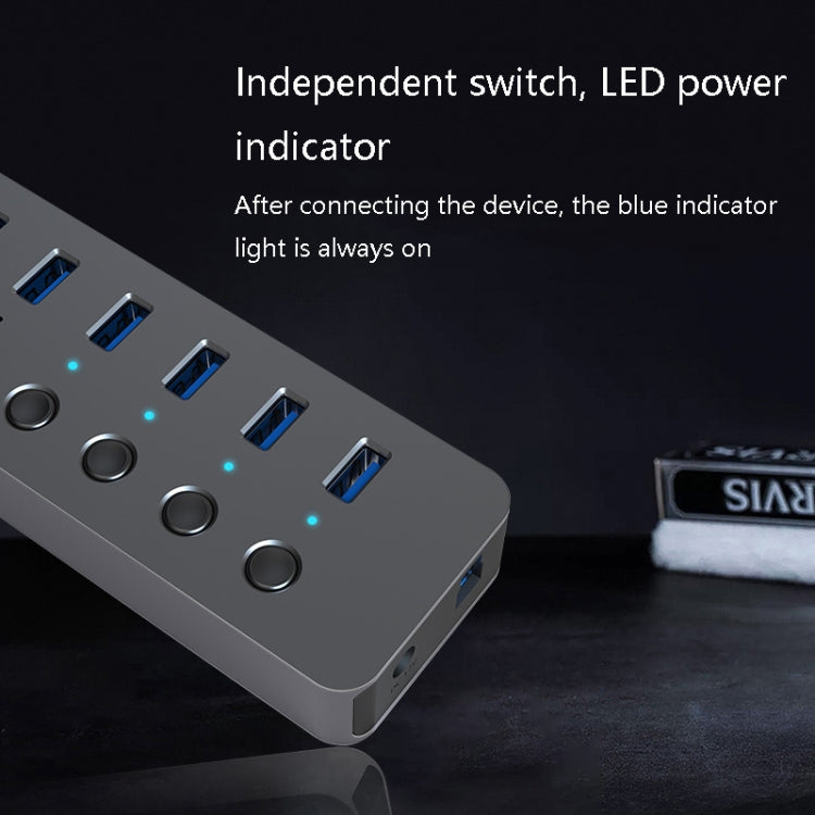 Blueendless USB Splitter Aluminum Alloy QC Fast Charge Expander, Number of interfaces: 7-port (12V2A Power) - Computer & Networking by Blueendless | Online Shopping UK | buy2fix