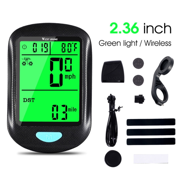 WEST BIKING Mountain Road Bike Wireless Code Meter Multi-Function Interface Riding Speedometer(Black) - Speedometers by WEST BIKING | Online Shopping UK | buy2fix