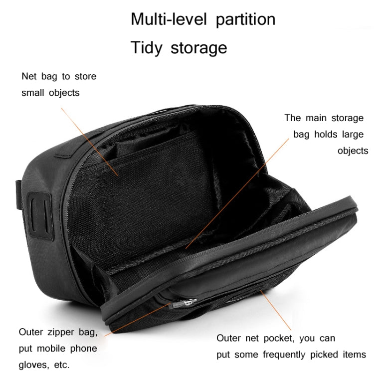 WEST BIKING 3L Bicycle Front Beam/Saddle Tail Bag Riding Diagonal Belt Bag(Black) - Bicycle Bags by WEST BIKING | Online Shopping UK | buy2fix