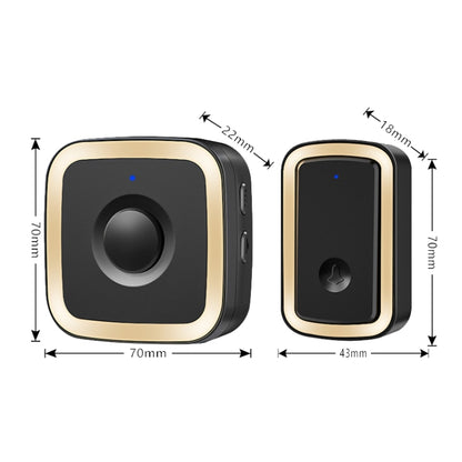 CACAZI A58 1 For 1 Smart Wireless Doorbell without Battery, Plug:EU Plug(Black Gold) - Security by CACAZI | Online Shopping UK | buy2fix