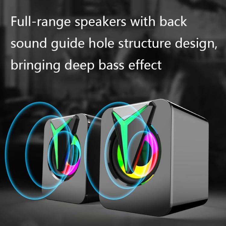 FT-25-1 RGB Colorful Lighting Desktop Computer Speaker(Black) -  by buy2fix | Online Shopping UK | buy2fix