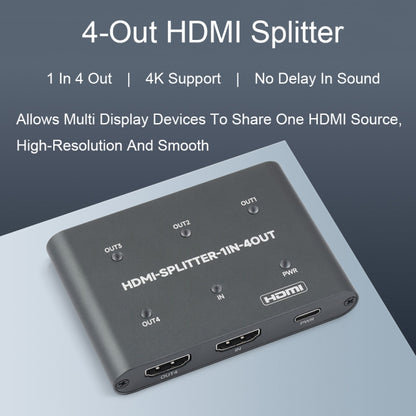 Waveshare 23738 4K HDMI Splitter, 1 In 4 Out, Share One HDMI Source -  by Waveshare | Online Shopping UK | buy2fix