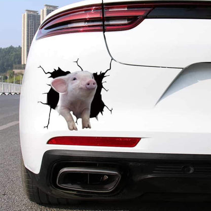 6 PCS Animal Wall Stickers Pig Hoisting Car Window Static Stickers(Pig 05) - In Car by buy2fix | Online Shopping UK | buy2fix