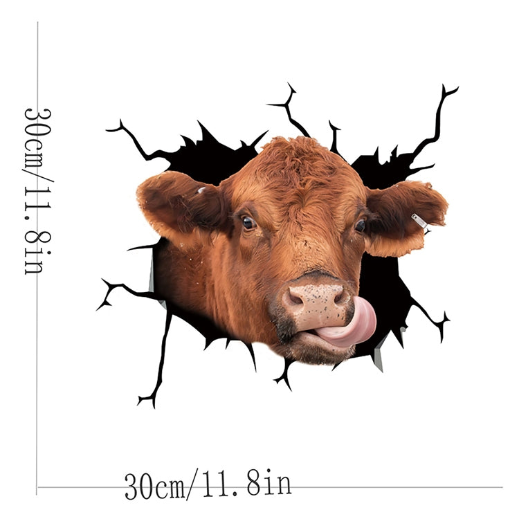 7 PCS Animal Wall Stickers Cattle Head Hoisting Car Window Static Stickers(Cow 06) - In Car by buy2fix | Online Shopping UK | buy2fix