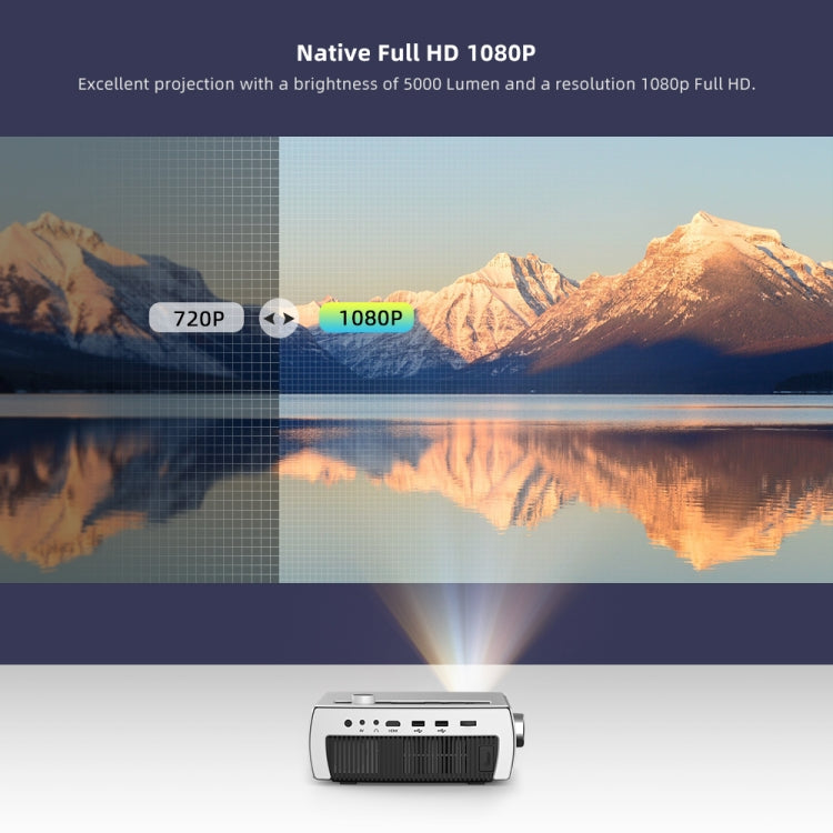 YG430 1080P 5G Mobile Phone Wireless Multi-Screen Version Home Projector Office HD Mini Portable Projector, Plug Type： UK Plug - Consumer Electronics by buy2fix | Online Shopping UK | buy2fix