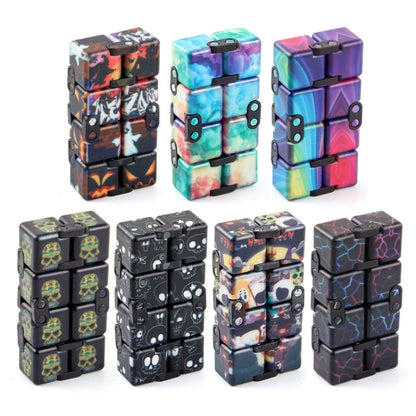 3 PCS Unlimited Magics Cube Colorful UV Printing Pocket Magic Cube Variety Folding Fingertip Magic Cube Decompression Toy(NO.168-8-37 Color Stripe Pattern) - Magic Cubes by buy2fix | Online Shopping UK | buy2fix