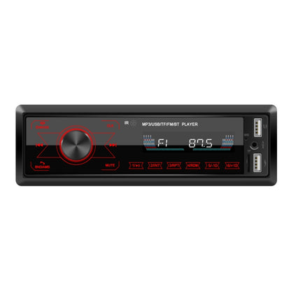 A2818 Car Bluetooth Speakerphone Car MP3 Player Function Touch Double U Disk Colorful Lights Radio, Specification: Standard+8G Memory Card - In Car by buy2fix | Online Shopping UK | buy2fix