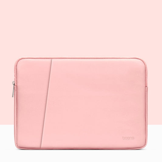 Baona BN-Q004 PU Leather Laptop Bag, Colour: Double-layer Pink, Size: 13/13.3/14 inch - 14.1 inch by Baona | Online Shopping UK | buy2fix