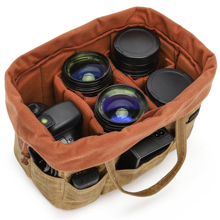 K707 Portable SLR Lens Liner Bag Camera Storage Bag(Khaki) - Camera Accessories by buy2fix | Online Shopping UK | buy2fix