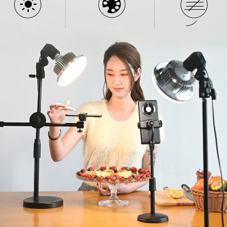 Mobile Phone Live Support Shooting Gourmet Beautification Fill Light Indoor Jewelry Photography Light, Style: 175W Mushroom Lamp + Stand + Overhead Stand - Consumer Electronics by buy2fix | Online Shopping UK | buy2fix