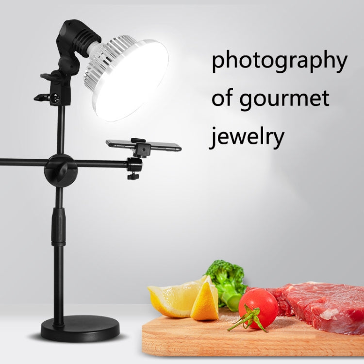 Mobile Phone Live Support Shooting Gourmet Beautification Fill Light Indoor Jewelry Photography Light, Style: 285W Mushroom Lamp + Stand + Overhead Stand - Consumer Electronics by buy2fix | Online Shopping UK | buy2fix