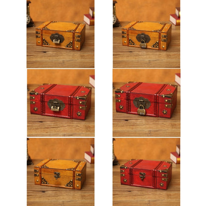 Antique Distressed Cosmetic Storage Box Dressing Table Props For Shooting Scenes，Specification： 6281-01GK02 Red + Lock - Camera Accessories by buy2fix | Online Shopping UK | buy2fix